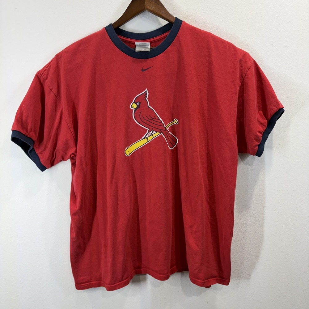 Vintage Nike St Louis Cardinals Men's Shirt Size 2xl Team Nike Center Swoosh Y2K